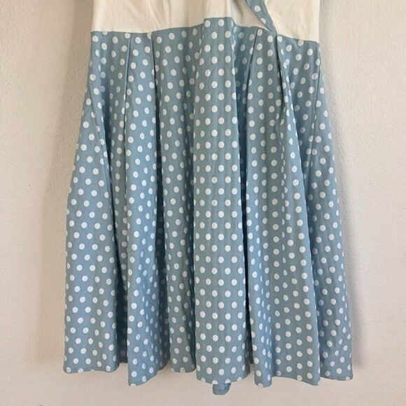 GownTown Women's Pinup 60s Vintage Blue Polkadot Swing Plus Size Dress XXL NWT - Picture 9 of 10